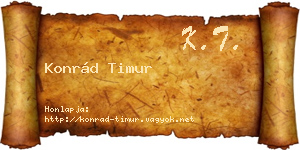 Konrád Timur névjegykártya
